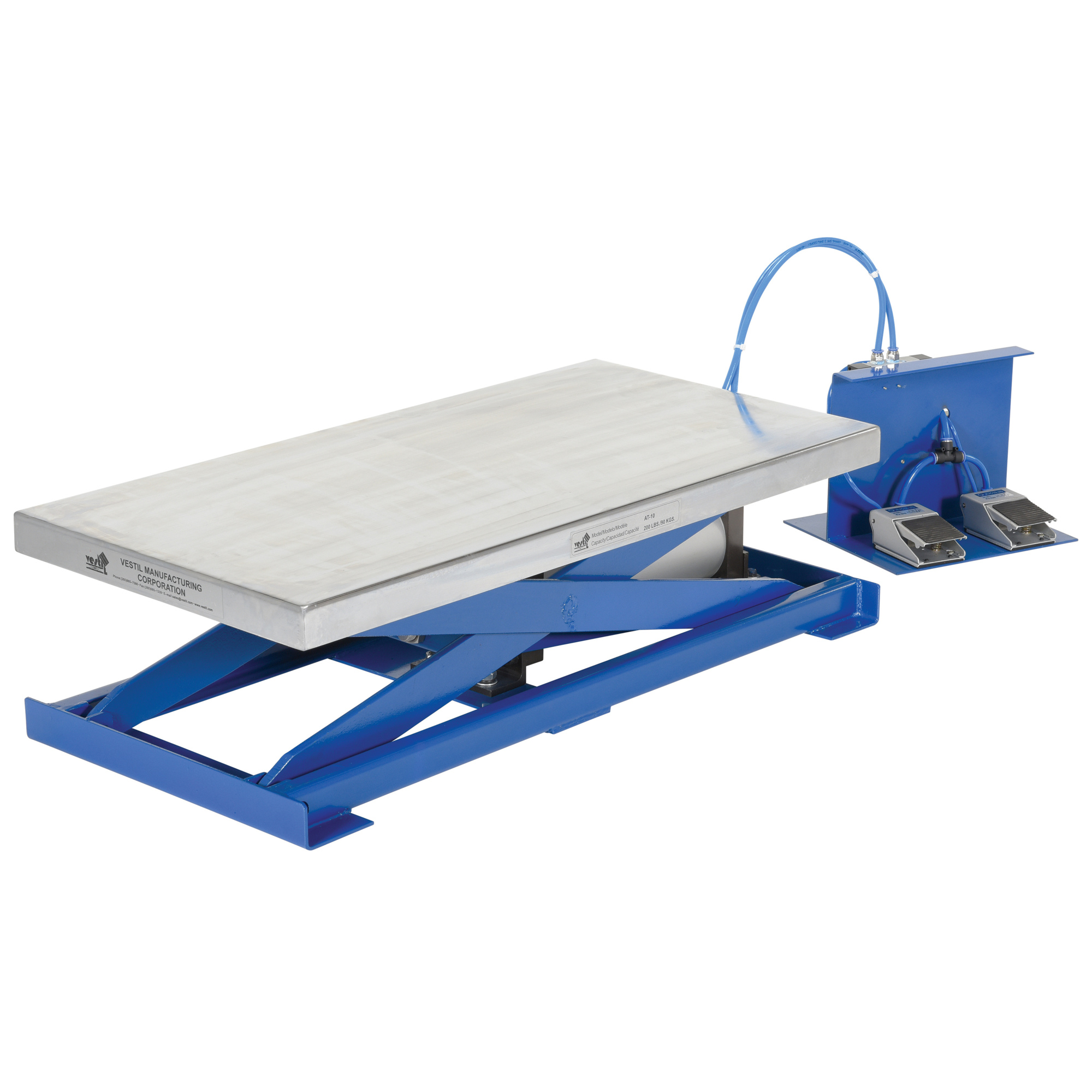 Vestil Pneumatic Scissor Lift Table - 400-Lb. Capacity, Foot Control Pedal, Model# AT-20